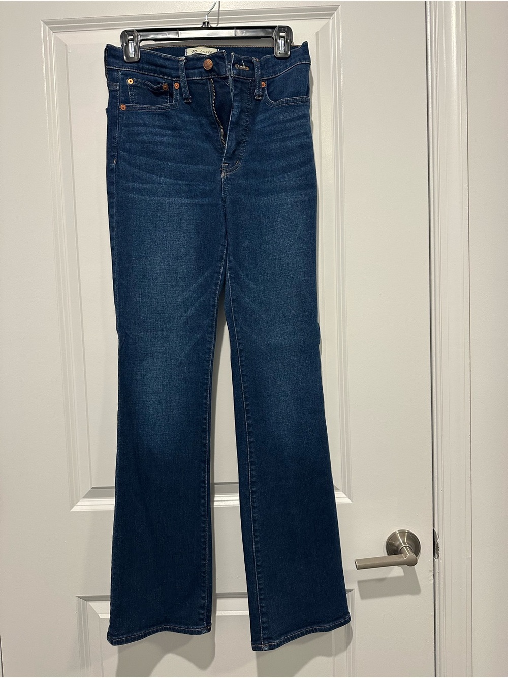 Madewell High-Rise Women's Skinny Flare Jeans in Dark Blue Wash